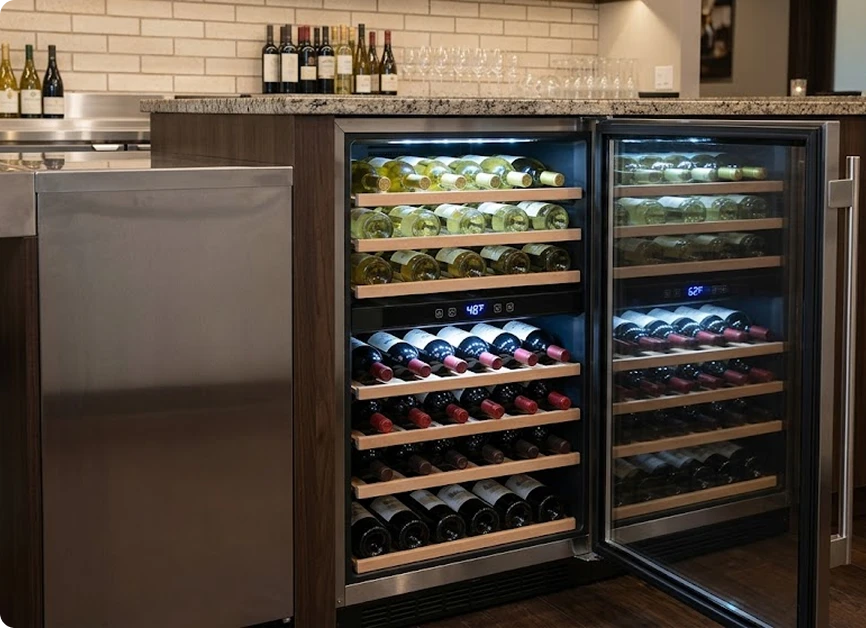 Dual-Zone Wine Cooler Units for Professional Storage