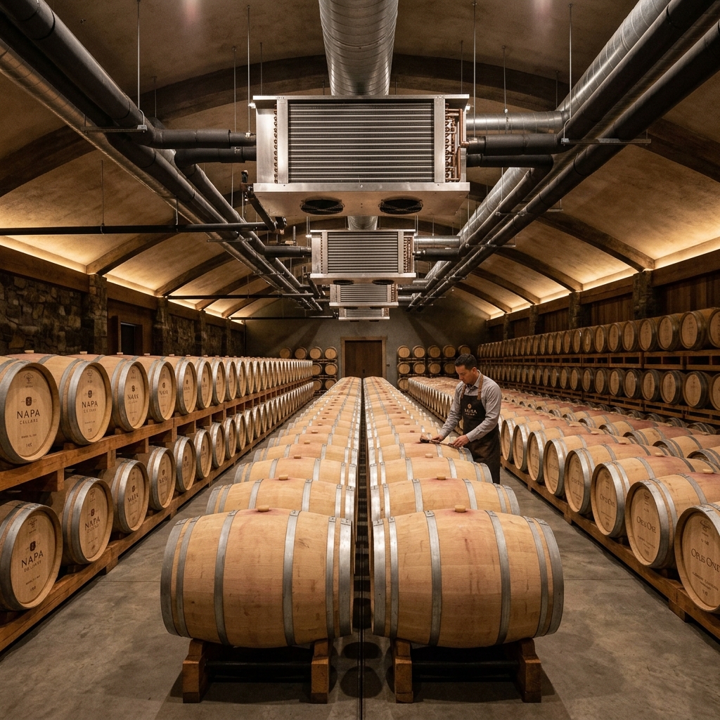 Barrel room refrigeration