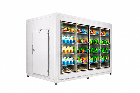 6′ × 10′ × 8′ H Glass Door Walk-In Cooler