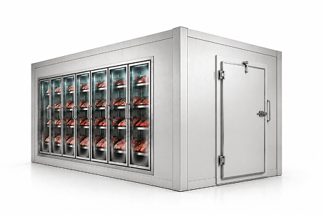 6′ × 10′ × 8′ H Glass Door Walk-In Freezer
