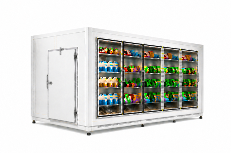 6′ × 12′ × 8′ H Glass Door Walk-In Cooler