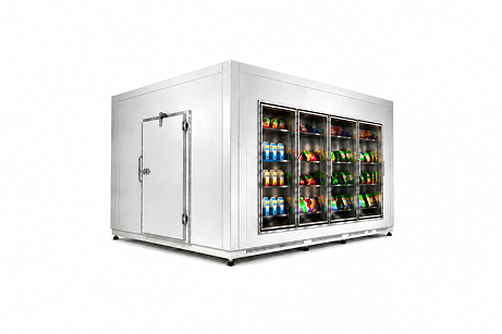 6′ × 6′ × 8′ H Glass Door Walk-In Cooler
