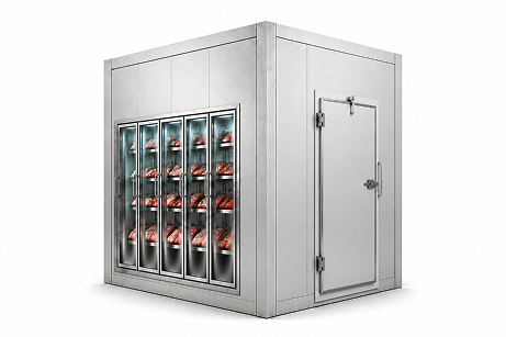 6′ × 6′ × 8′ H Glass Door Walk-In Freezer