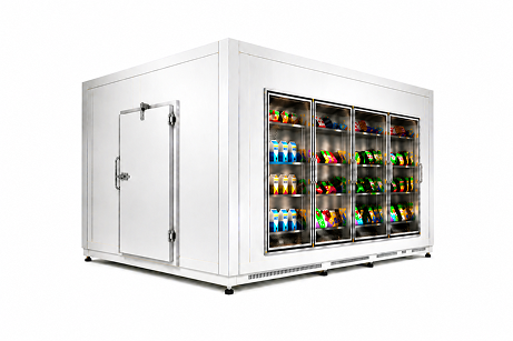 6′ × 8′ × 8′ H Glass Door Walk-In Cooler