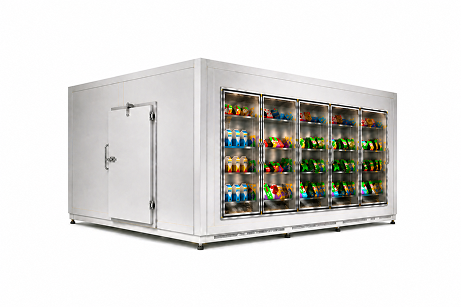7′-8″ × 10′ × 6′-3″ H Glass Door Walk-In Cooler
