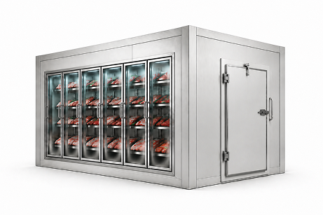 7′-8″ × 10′ × 6′-3″ H Glass Door Walk-In Freezer