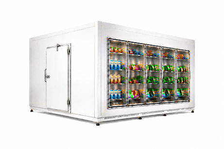 7′ × 10′-3″ × 6′-6″ H Glass Door Walk-In Cooler