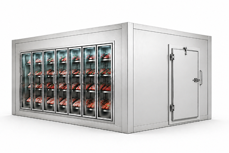 7′ × 10′-3″ × 6′-6″ H Glass Door Walk-In Freezer