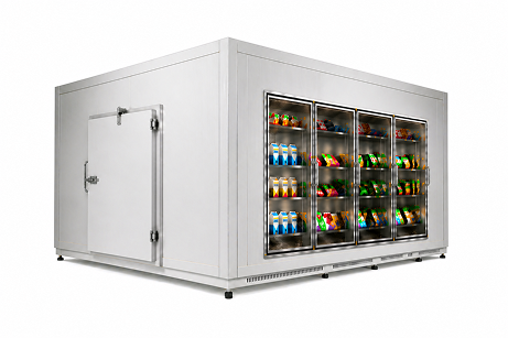 8′ × 10′ × 8′-2″ H Glass Door Walk-In Cooler