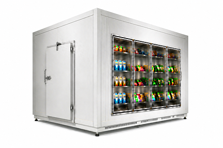 8′ × 10′ × 8′ H Glass Door Walk-In Cooler