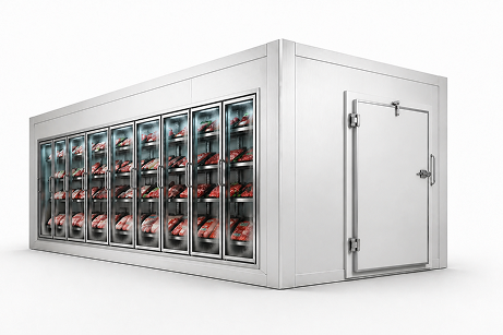 8′ × 10′ × 8′ H Glass Door Walk-In Freezer