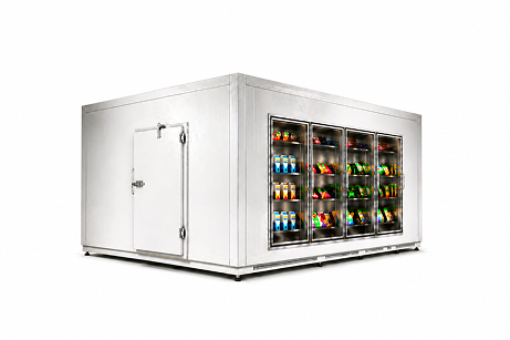 8′ × 12′ × 8′-2″ H Glass Door Walk-In Cooler