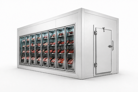 8′ × 12′ × 8′-2″ H Glass Door Walk-In Freezer