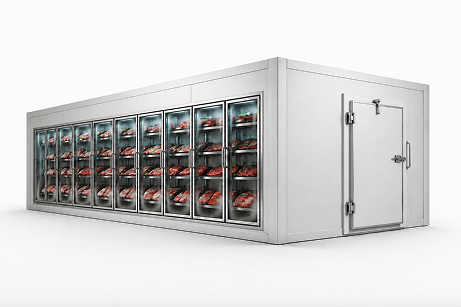8′ × 12′ × 8′ H Glass Door Walk-In Freezer