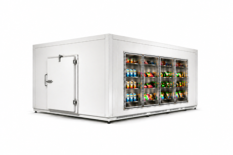 8′ × 15′ × 8′-2″ H Glass Door Walk-In Cooler