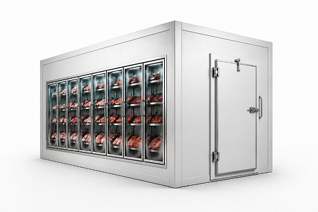 8′ × 8′ × 10′ H Glass Door Walk-In Freezer