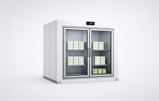 12′ × 14′ × 8′ H Glass Door Walk-In Freezer