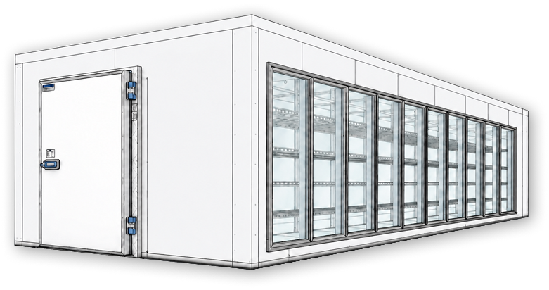 Glass Doors Walk-In Cooler